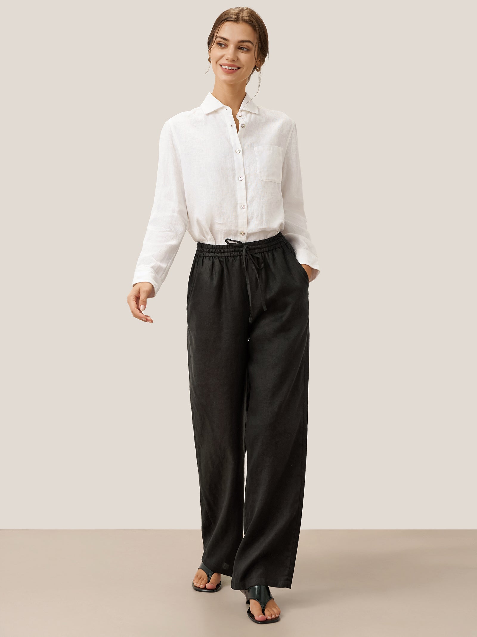 100% Linen Classic Pants