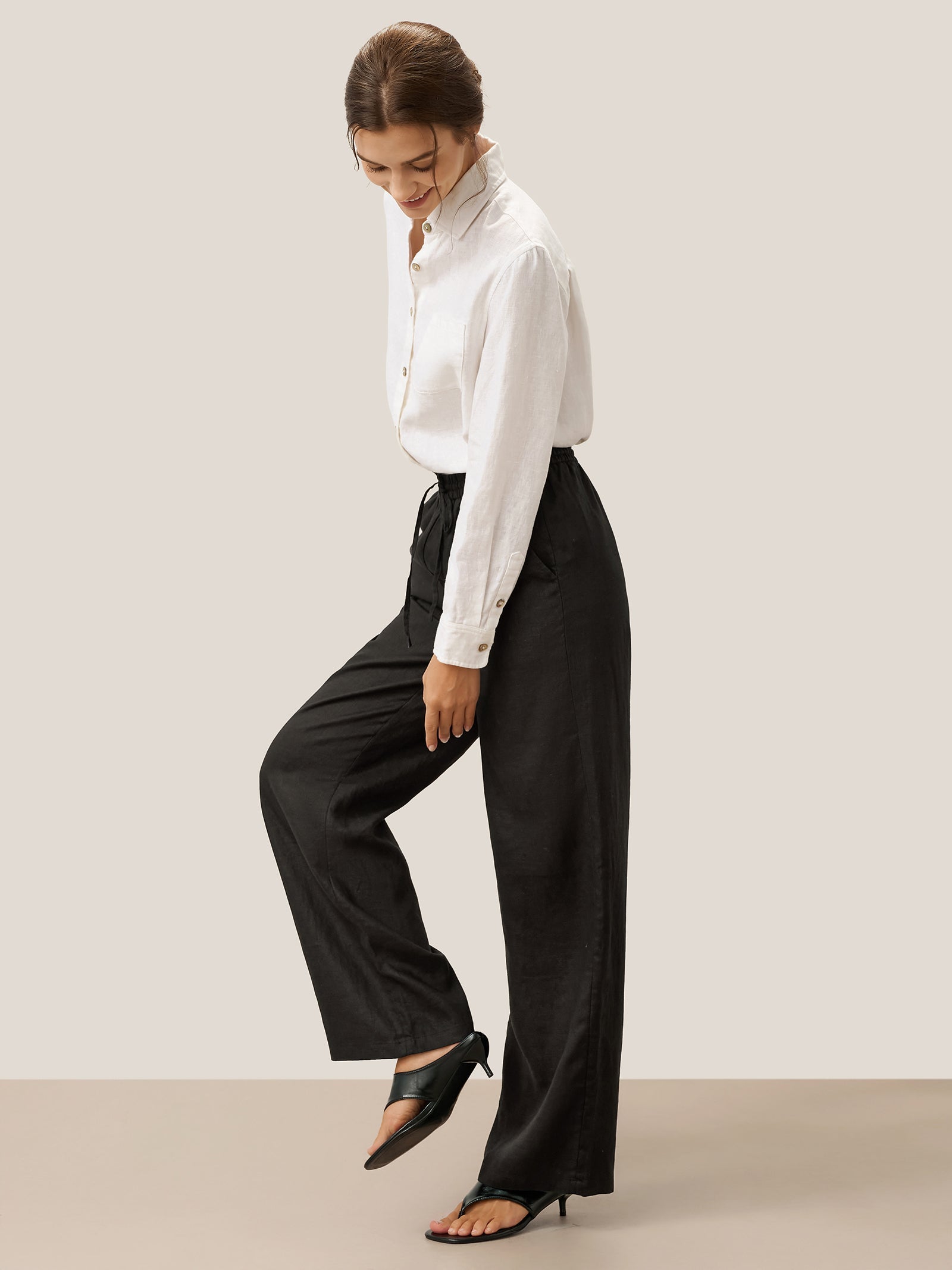 100% Linen Classic Pants