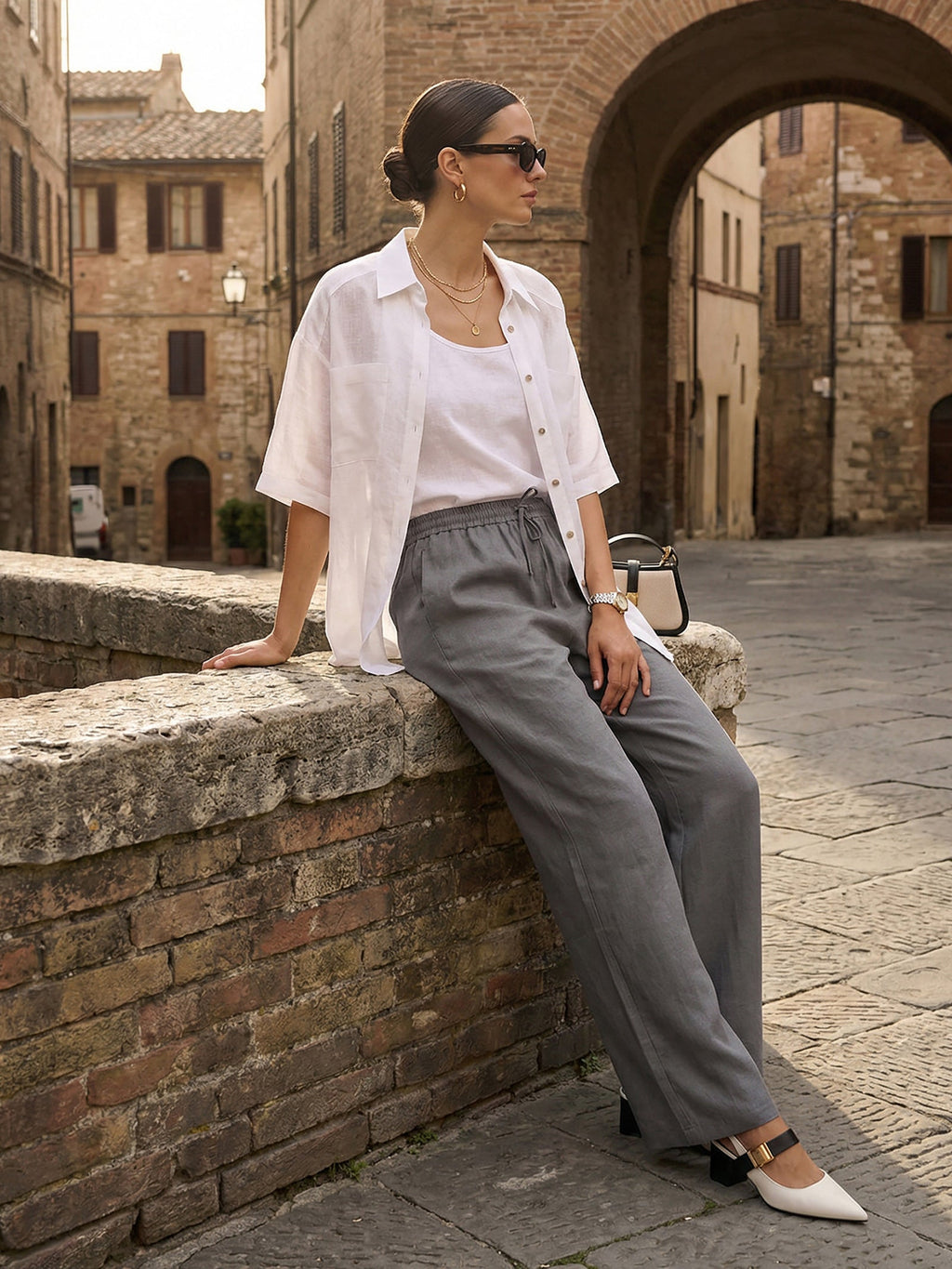 100% Linen Classic Pants