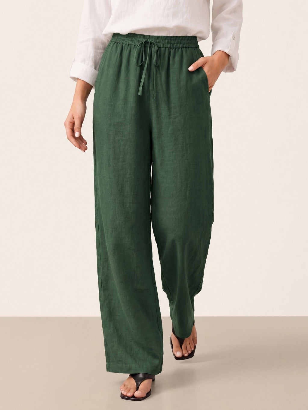 100% Linen Classic Pants