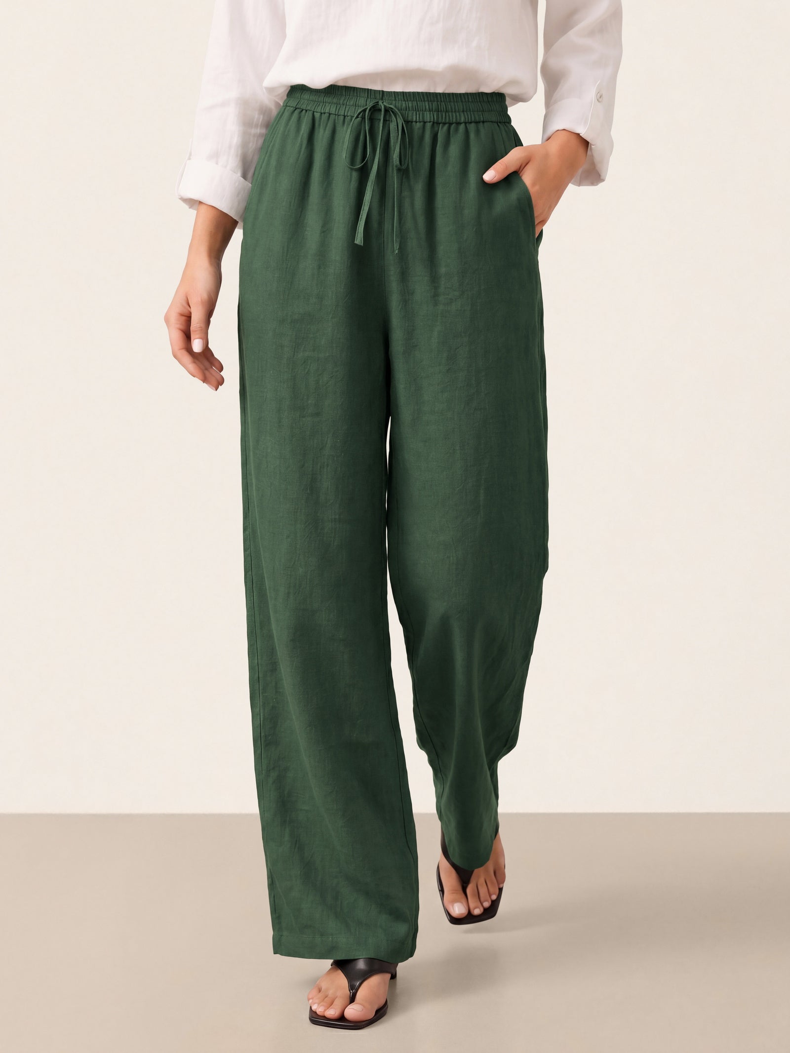 100% Linen Classic Pants