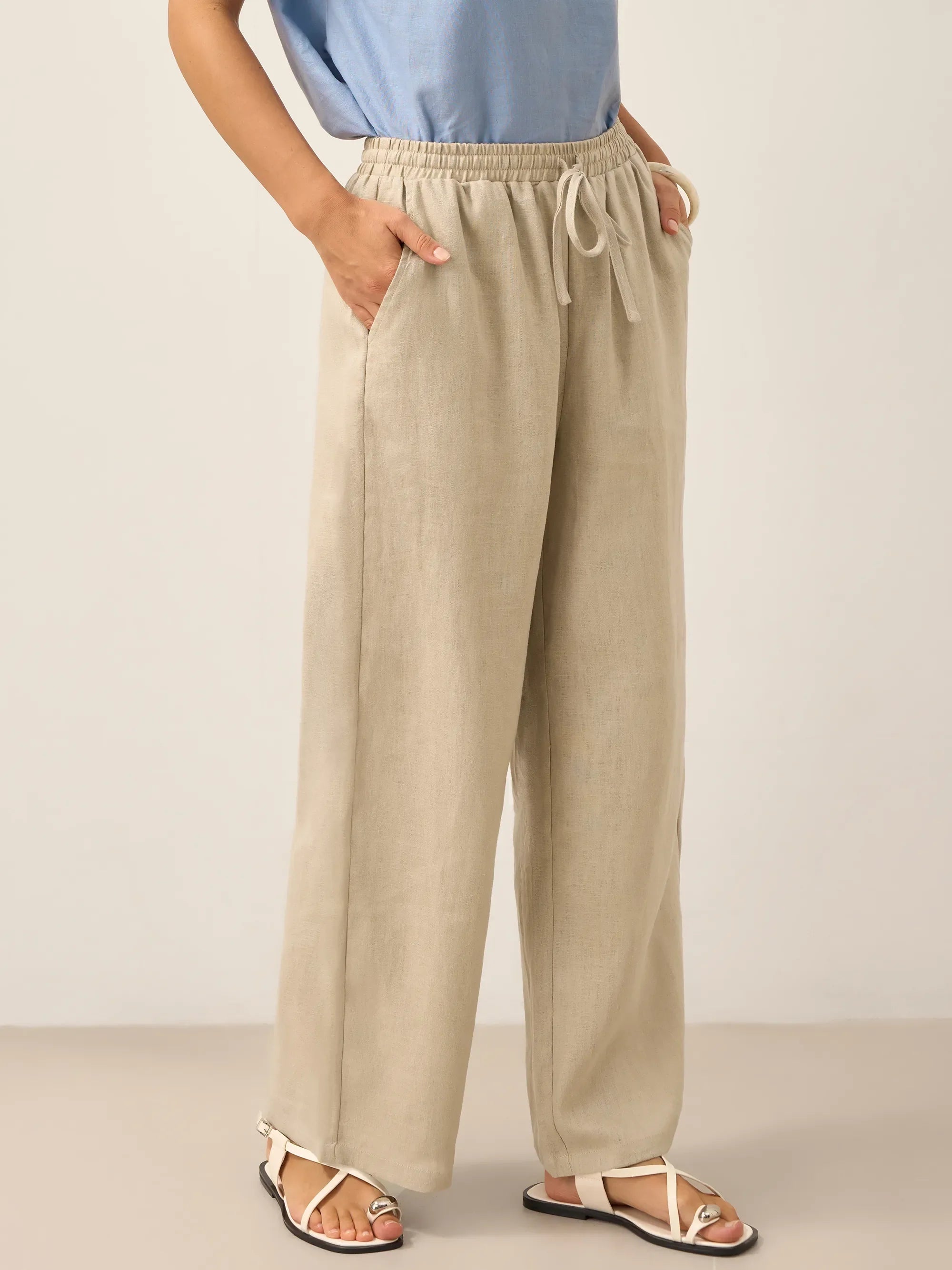100% Linen Classic Pants