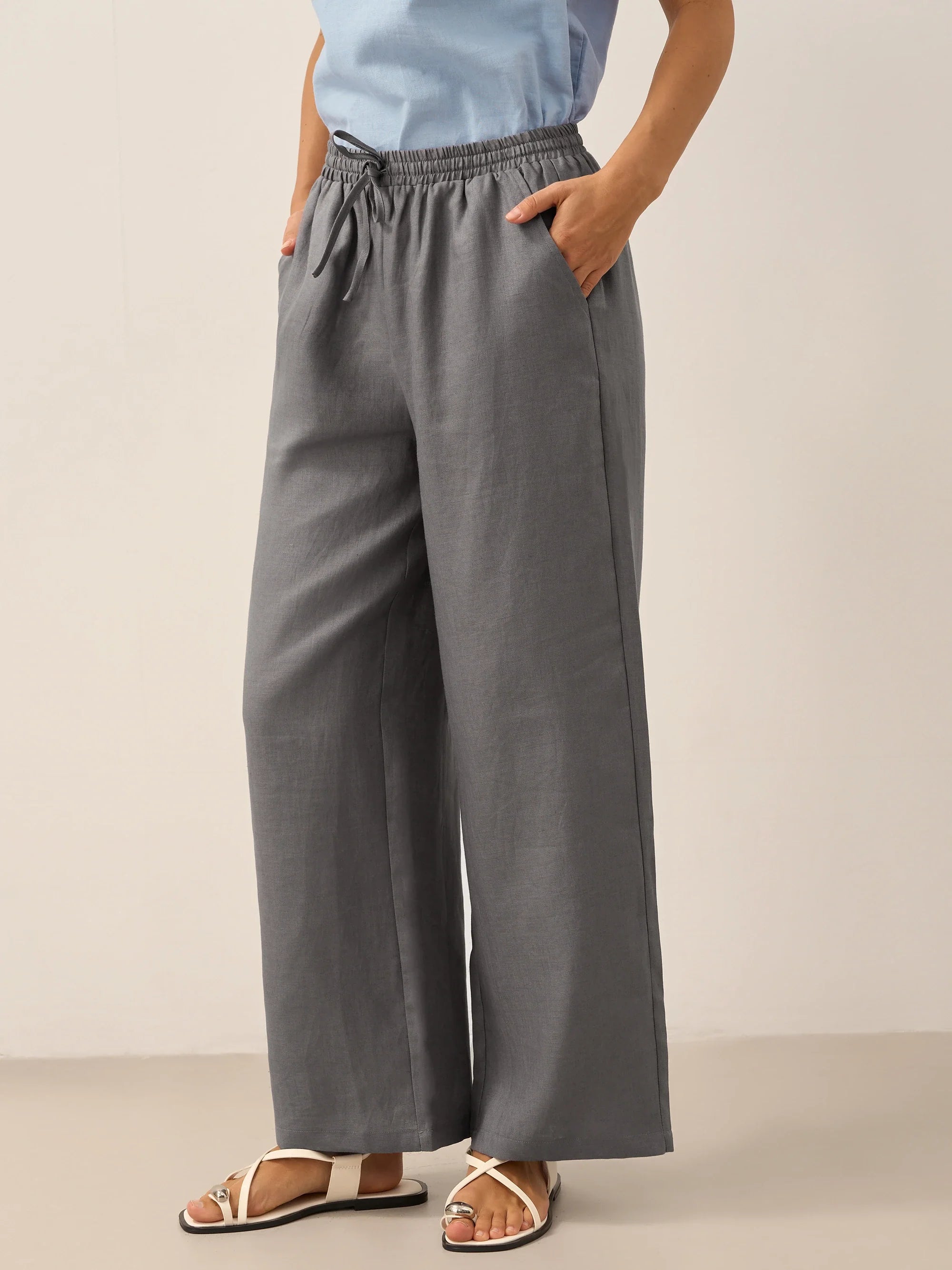 100% Linen Classic Pants