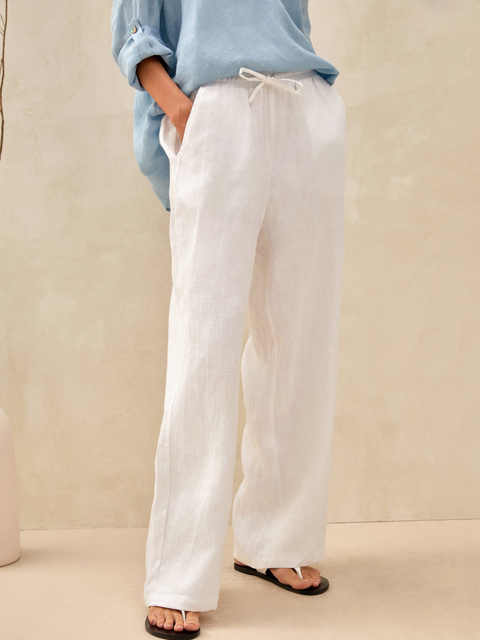 100% Linen Classic Pants