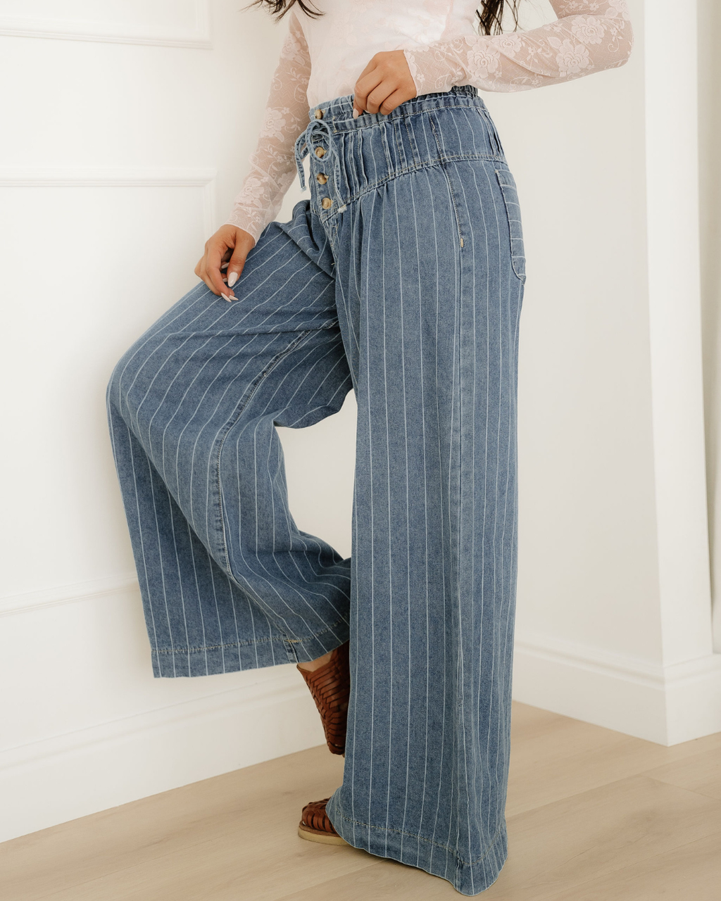 Pleated Drawstring Casual Pants