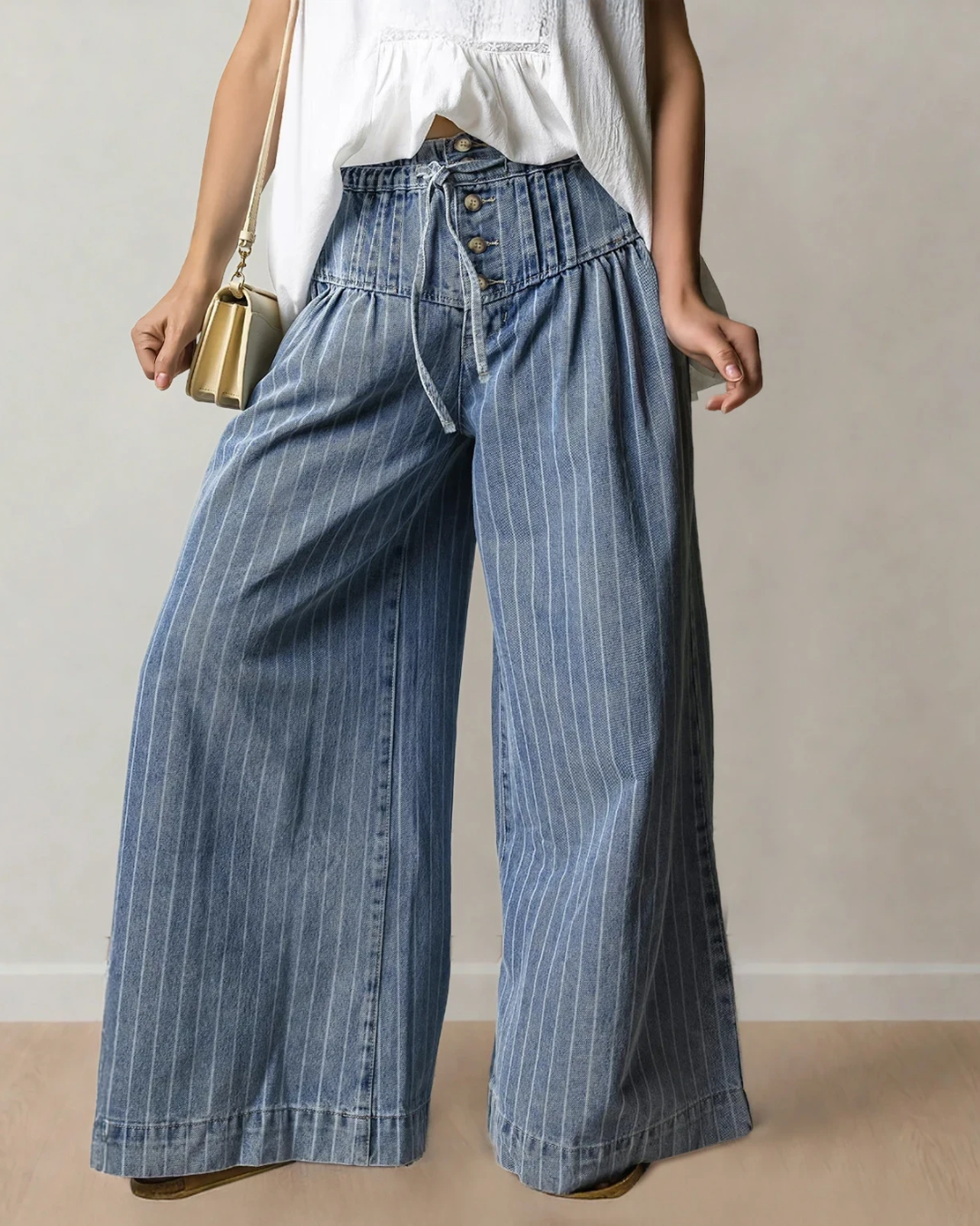 Pleated Drawstring Casual Pants