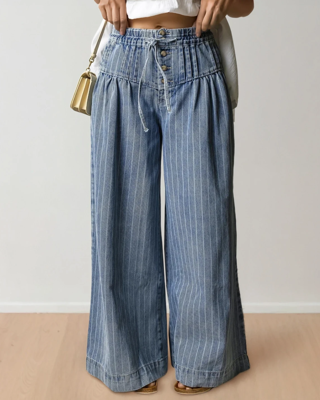 Pleated Drawstring Casual Pants