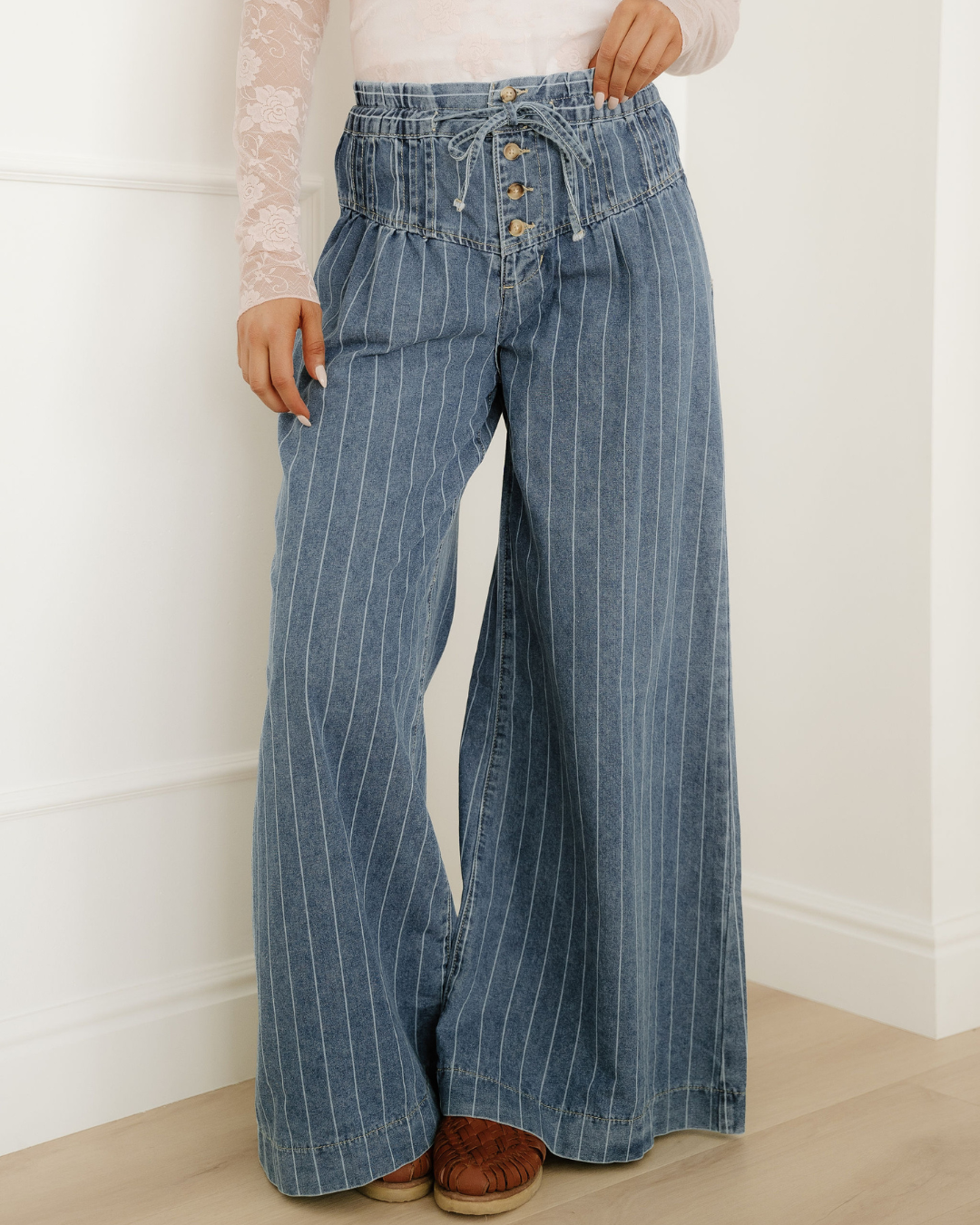 Pleated Drawstring Casual Pants