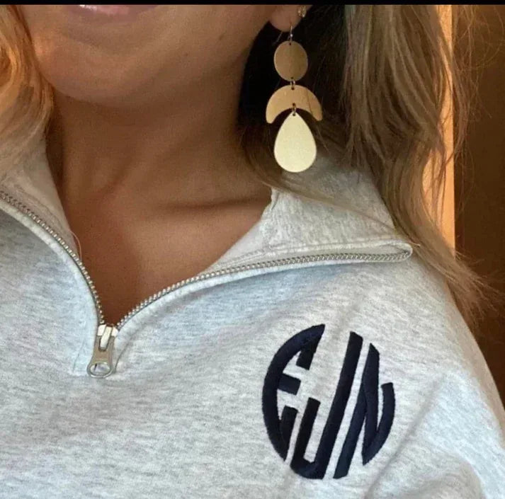 Monogram Embroidered Quarter Zip