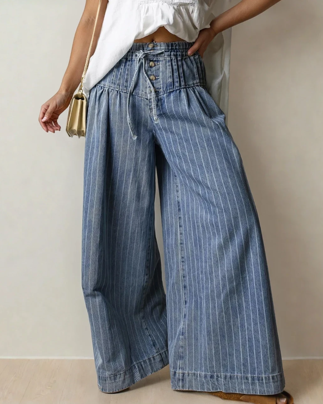 Pleated Drawstring Casual Pants
