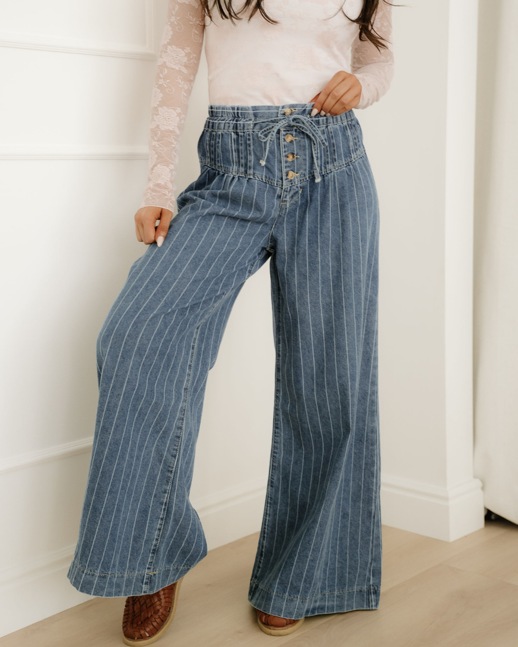 Pleated Drawstring Casual Pants