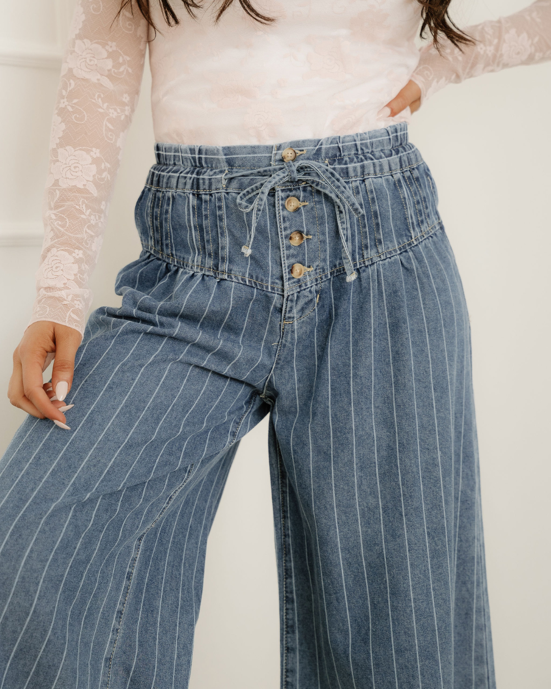 Pleated Drawstring Casual Pants