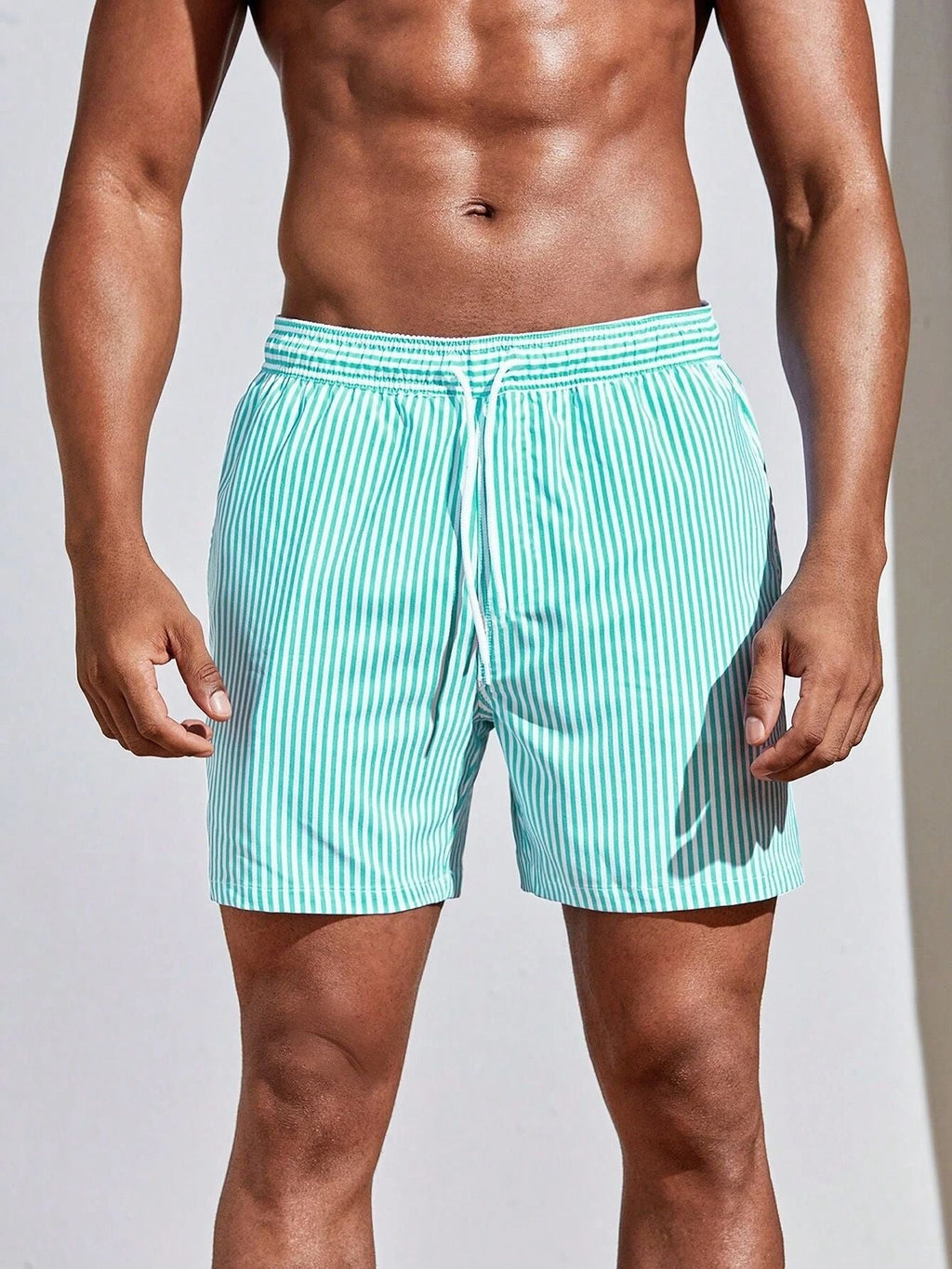 Mens Pinstriped Short