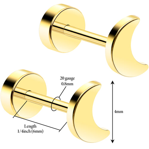 14K Gold Crescent Earrings