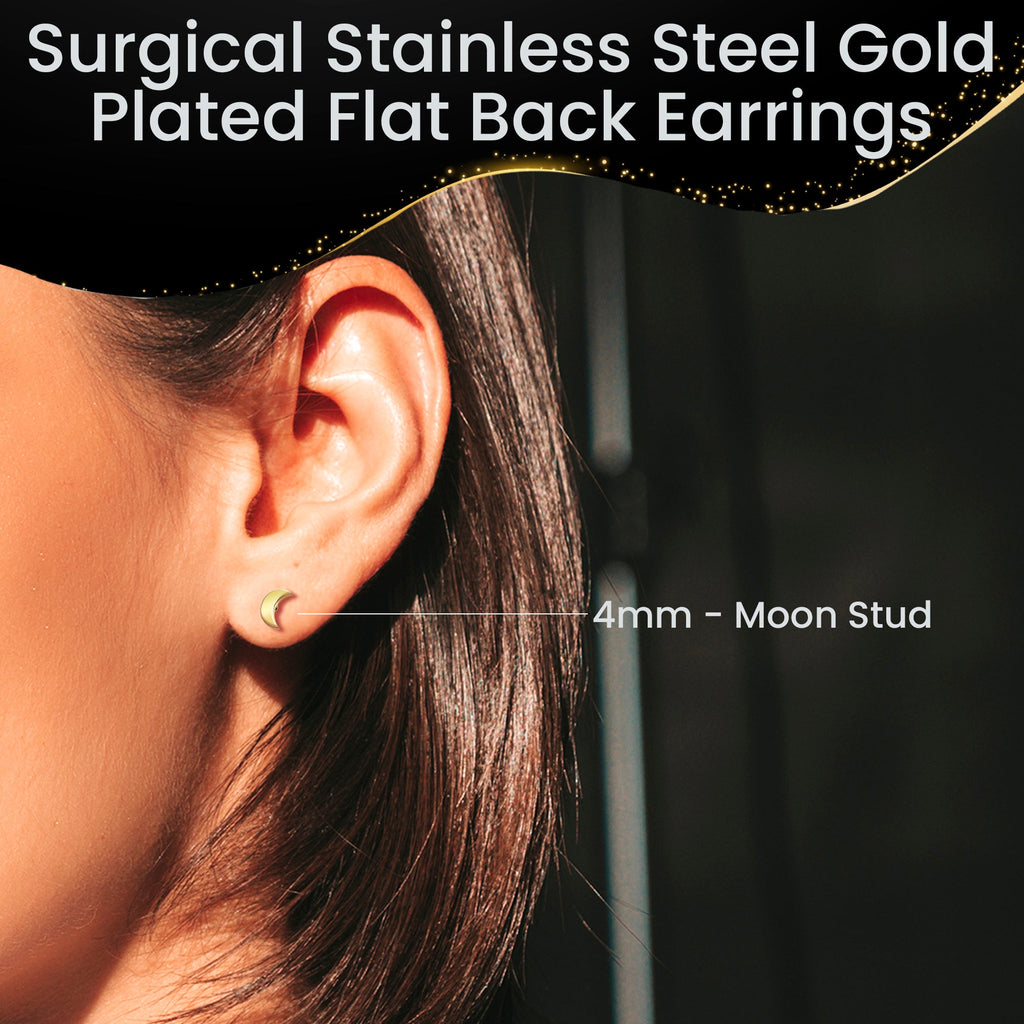14K Gold Crescent Earrings