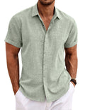 Mens Short Sleeve Linen Shirt