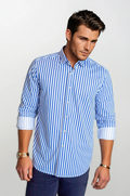 Mens Pinstriped Oxford Shirt