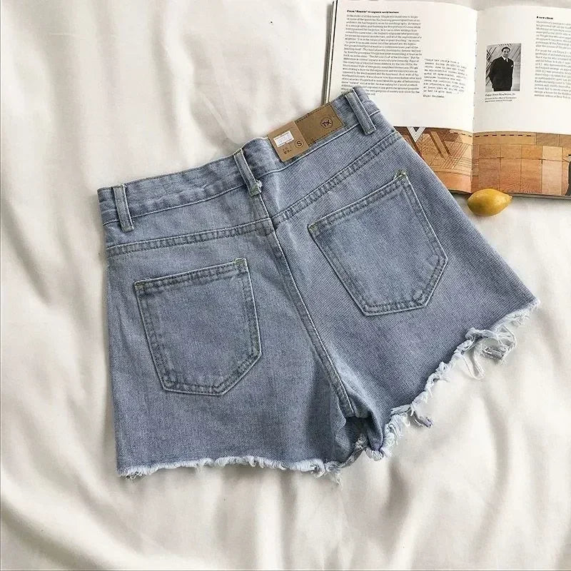Womens Ripped Jean Short