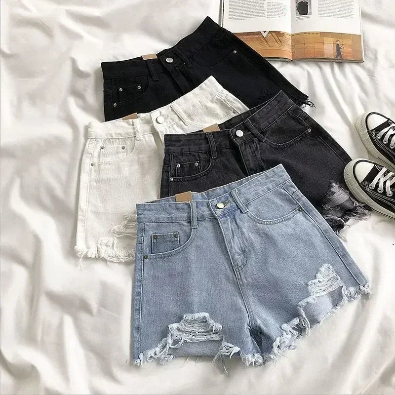 Womens Ripped Jean Short