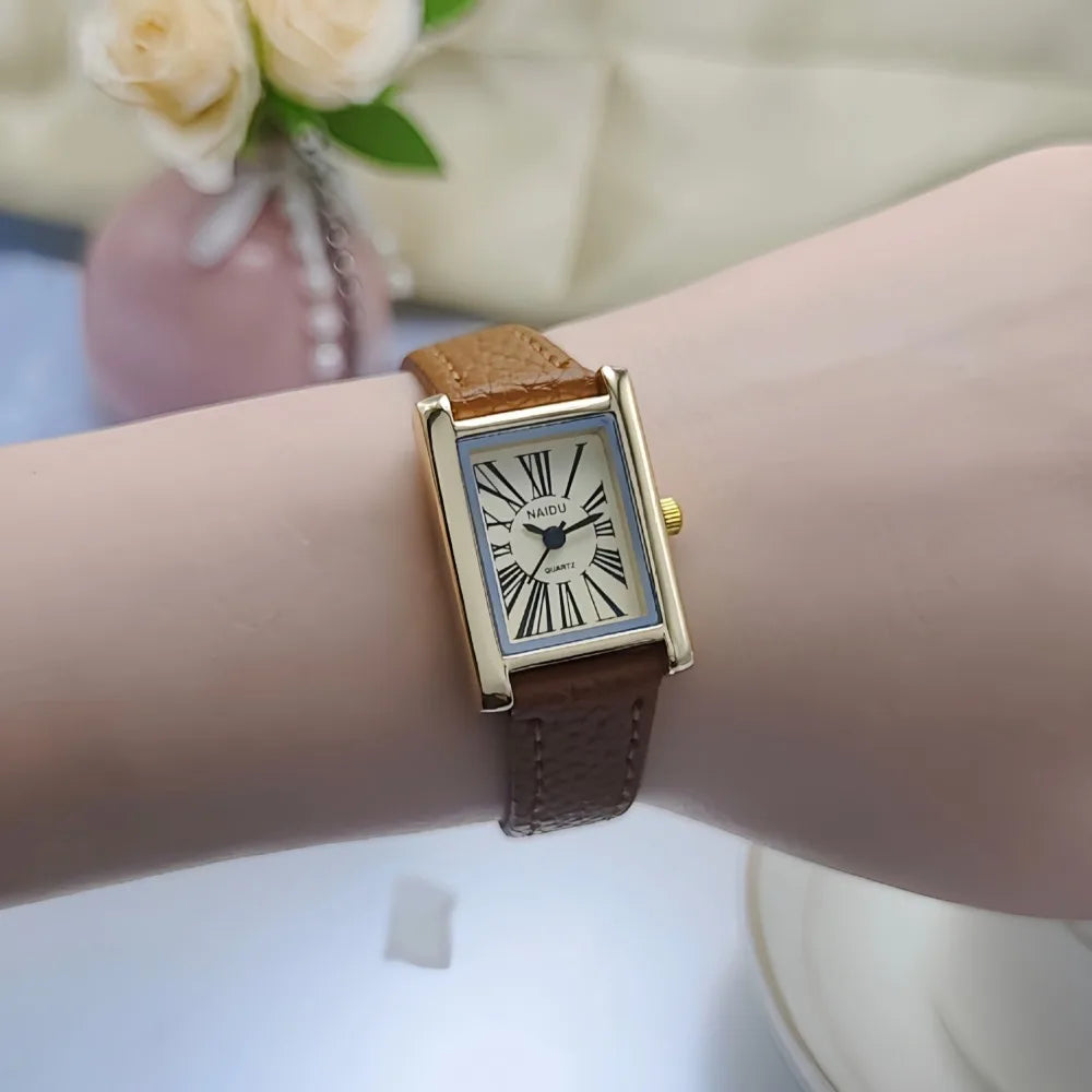 Womens Leather Banded Quartz Watch