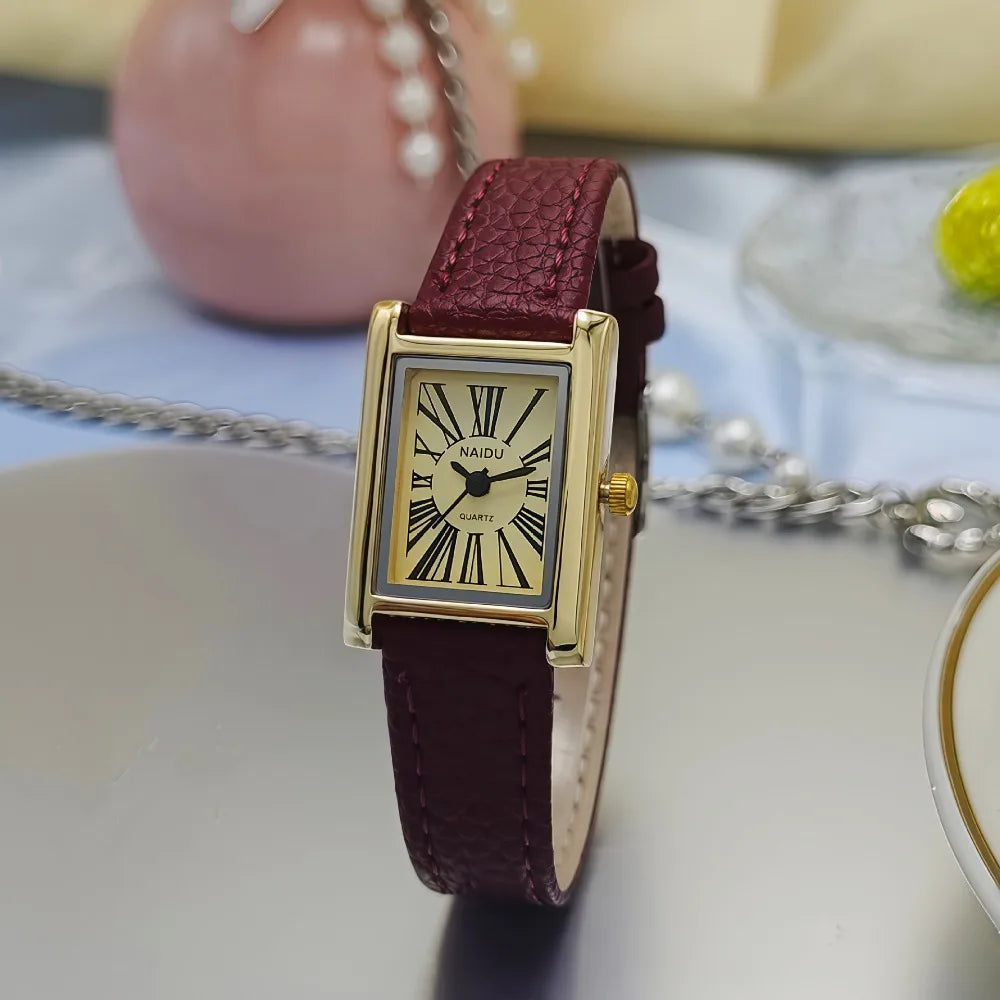 Womens Leather Banded Quartz Watch