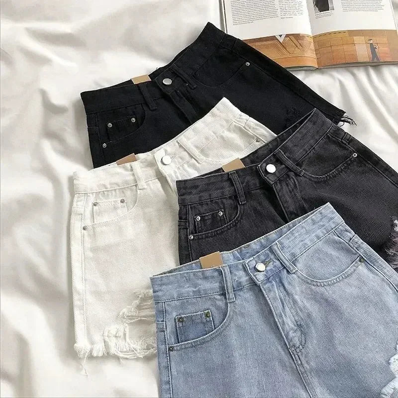 Womens Ripped Jean Short