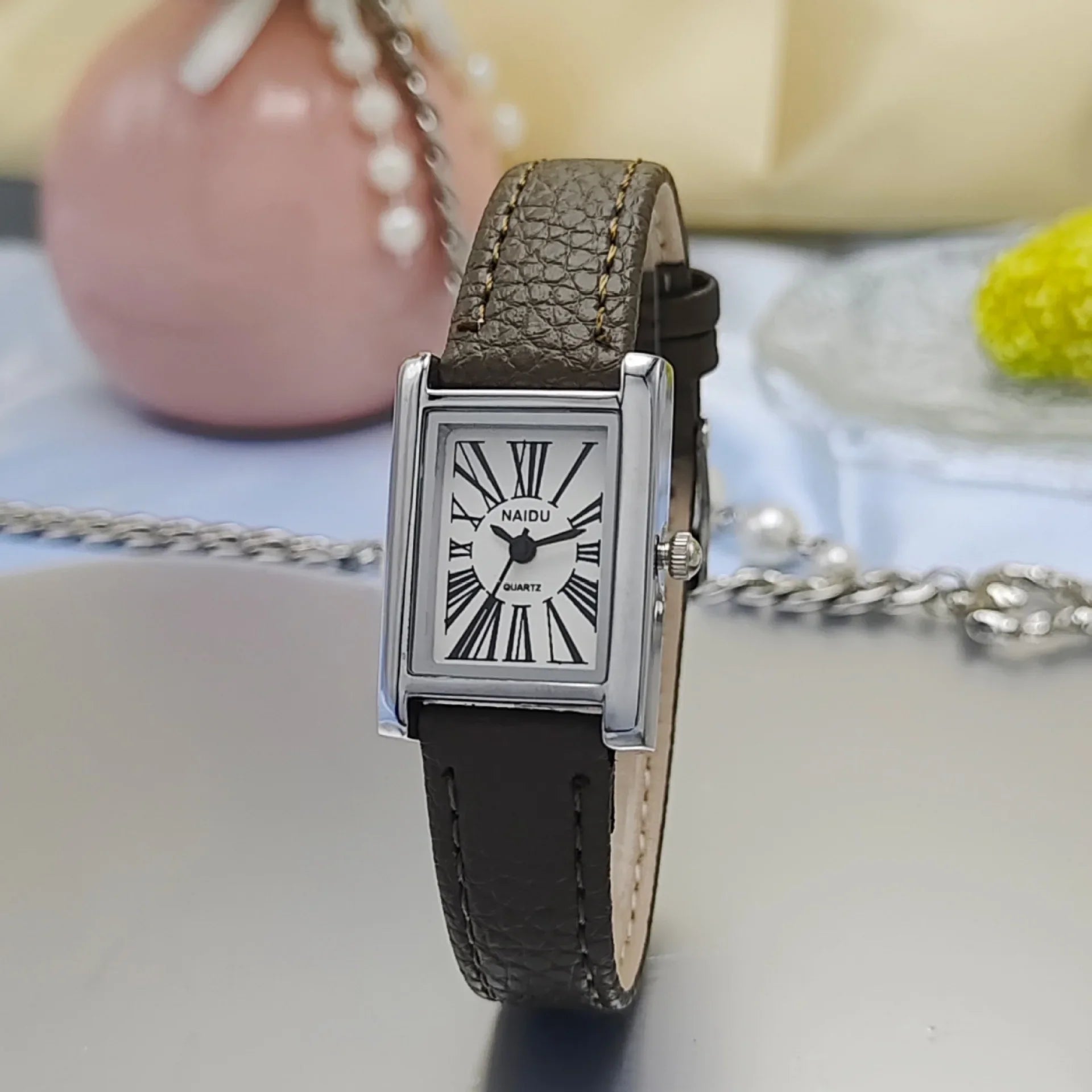 Womens Leather Banded Quartz Watch