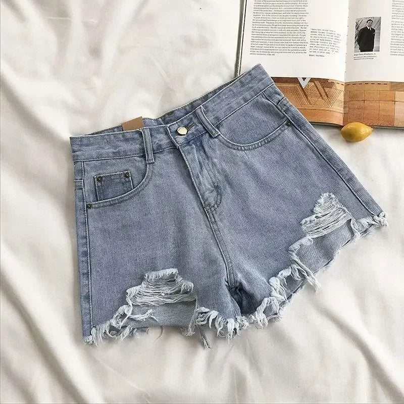 Womens Ripped Jean Short