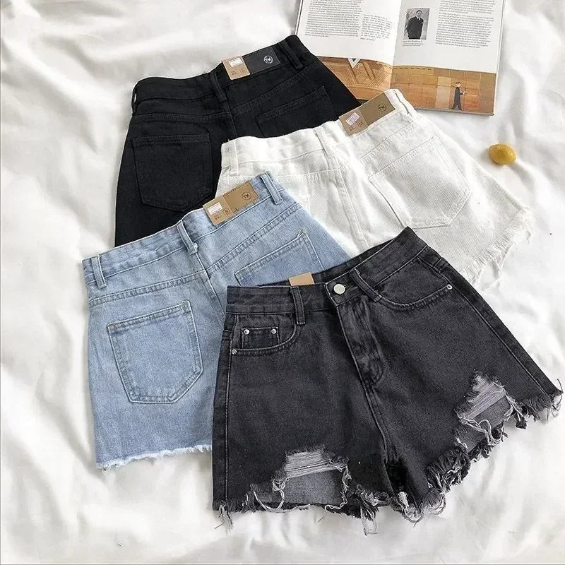 Womens Ripped Jean Short