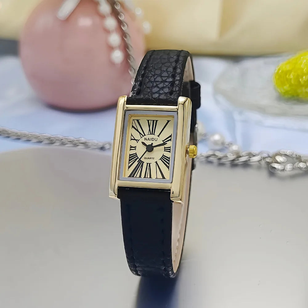 Womens Leather Banded Quartz Watch