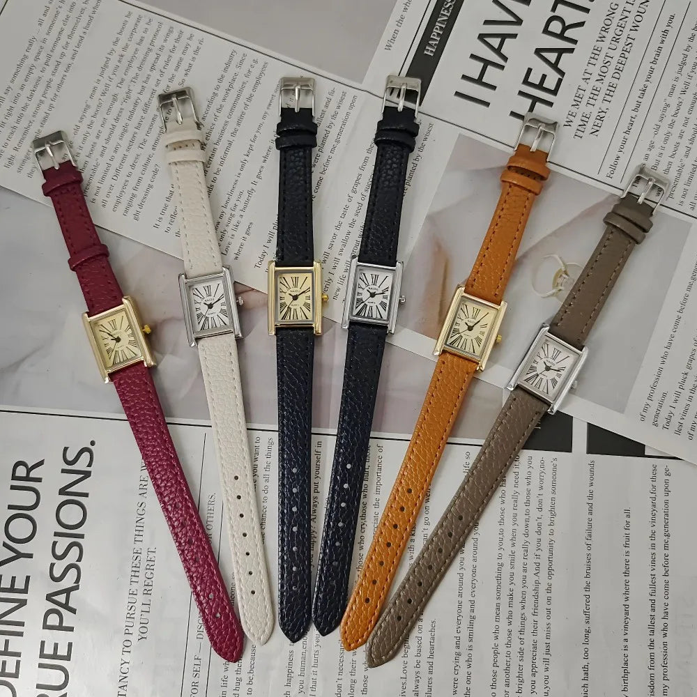 Womens Leather Banded Quartz Watch
