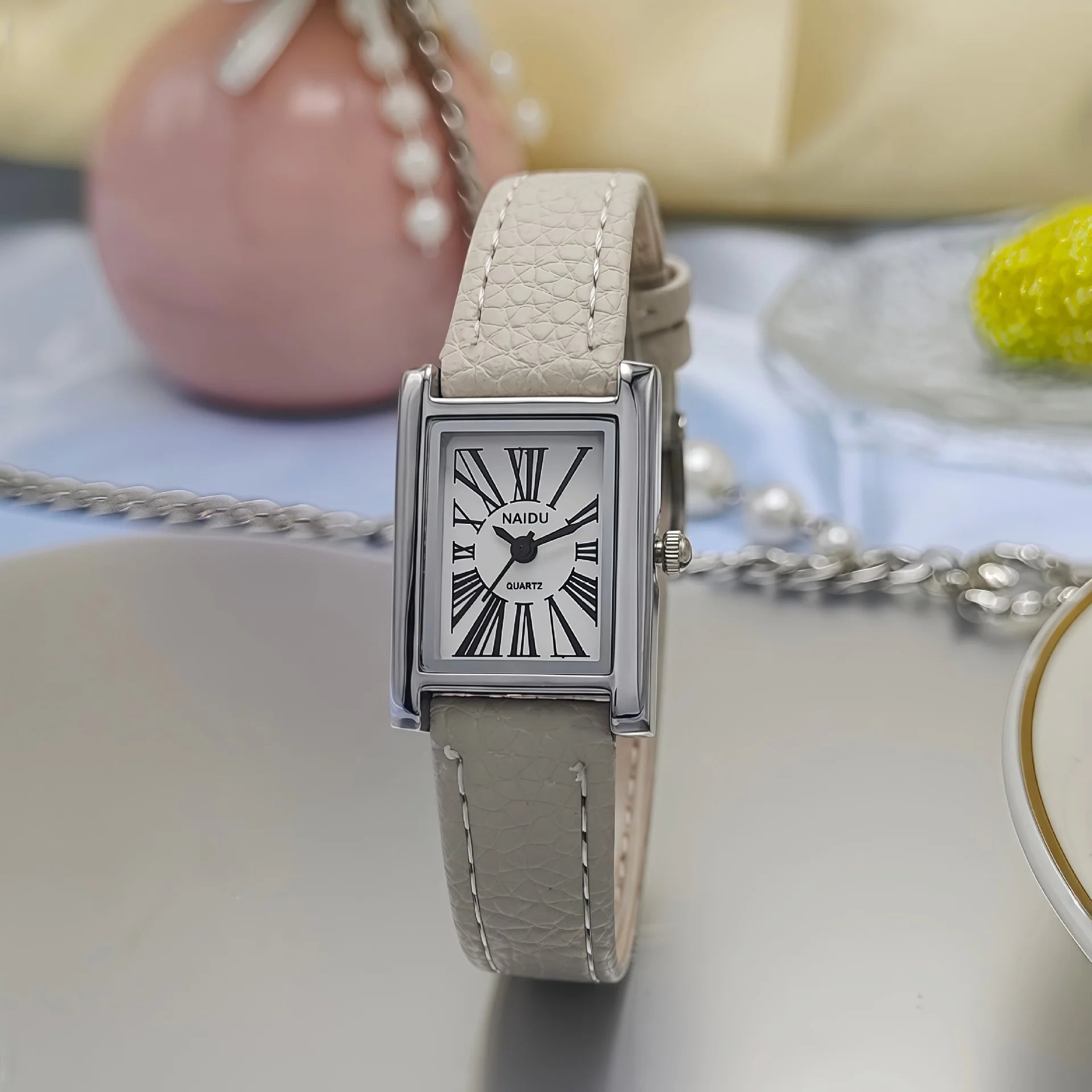 Womens Leather Banded Quartz Watch