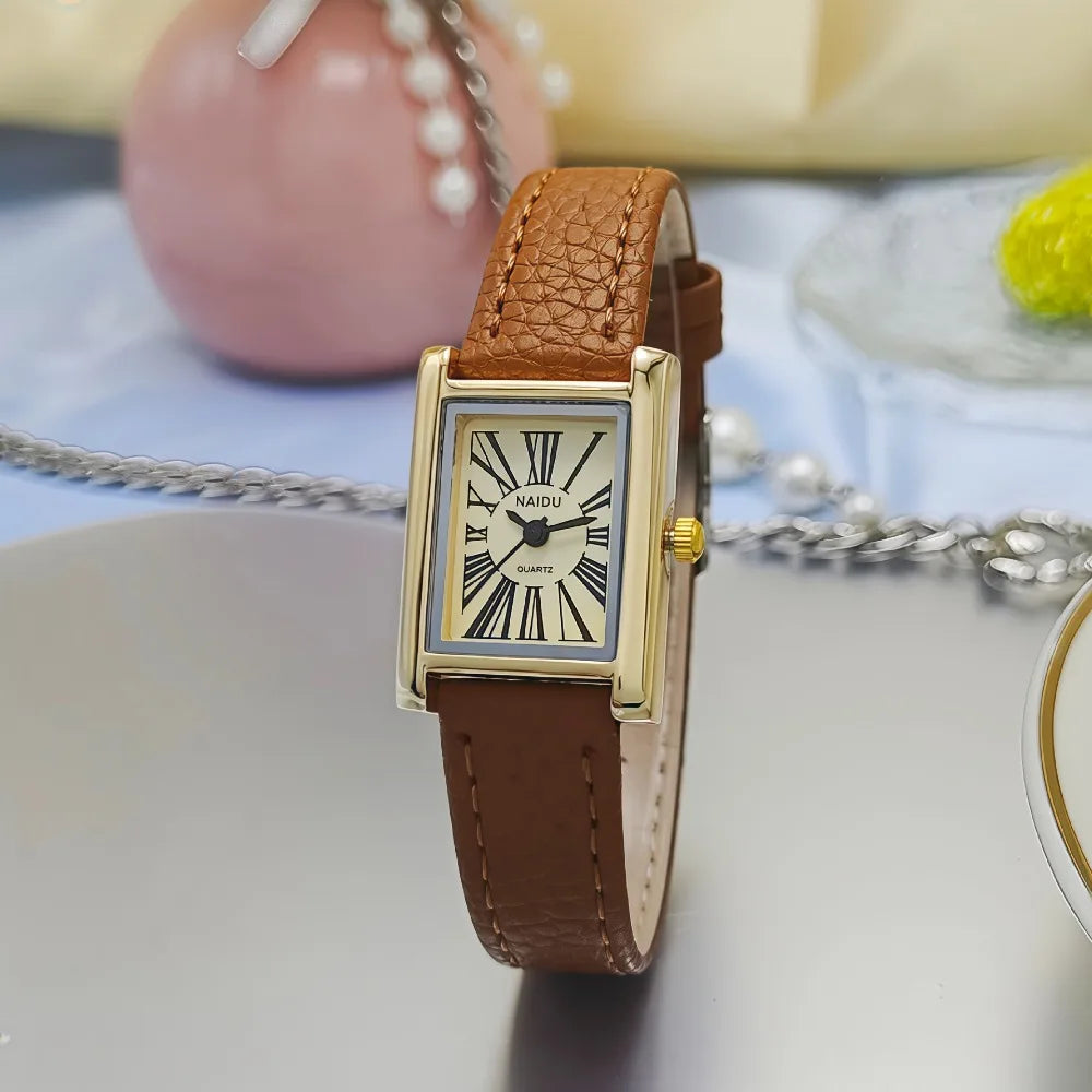 Womens Leather Banded Quartz Watch