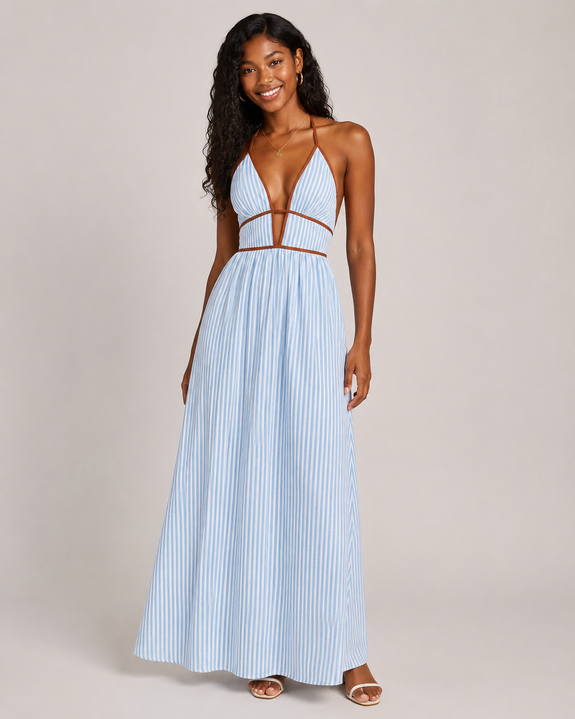 Striped Backless Sundress