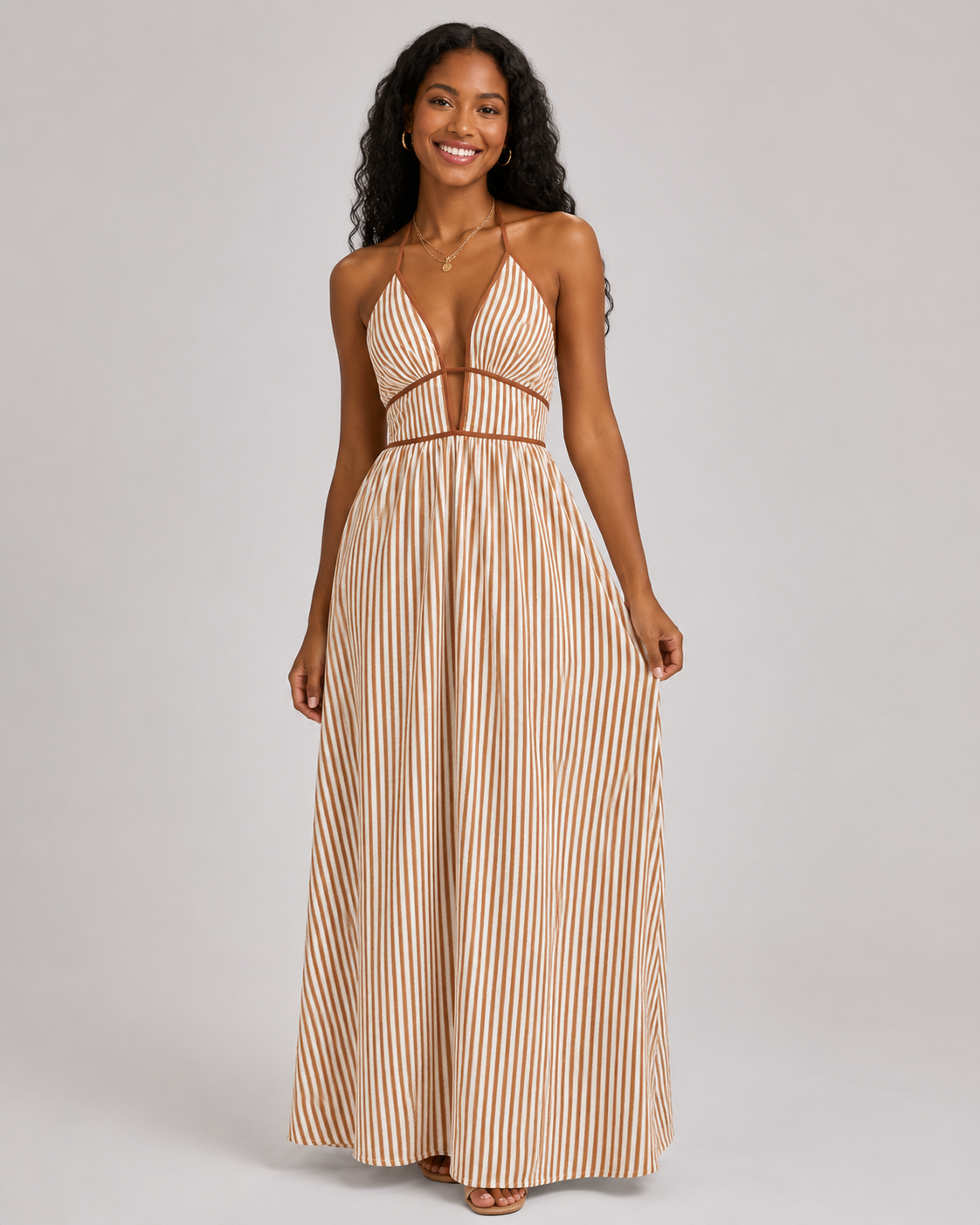 Striped Backless Sundress