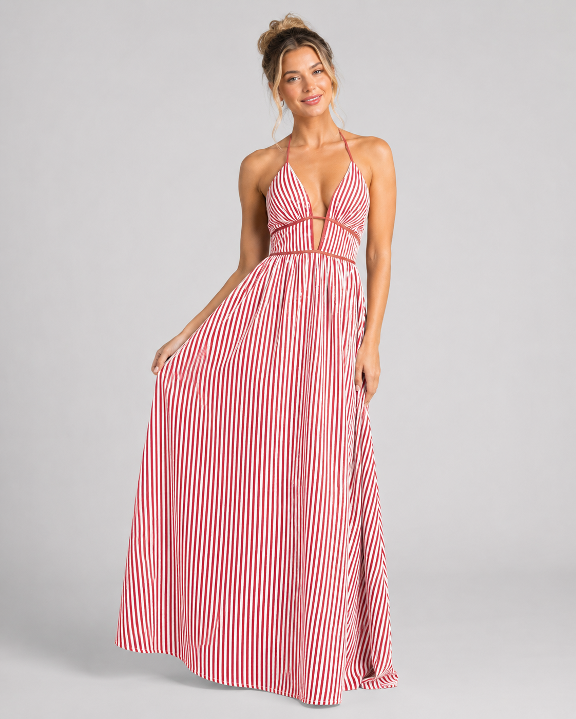 Striped Backless Sundress