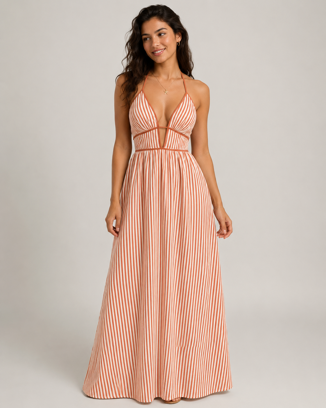 Striped Backless Sundress