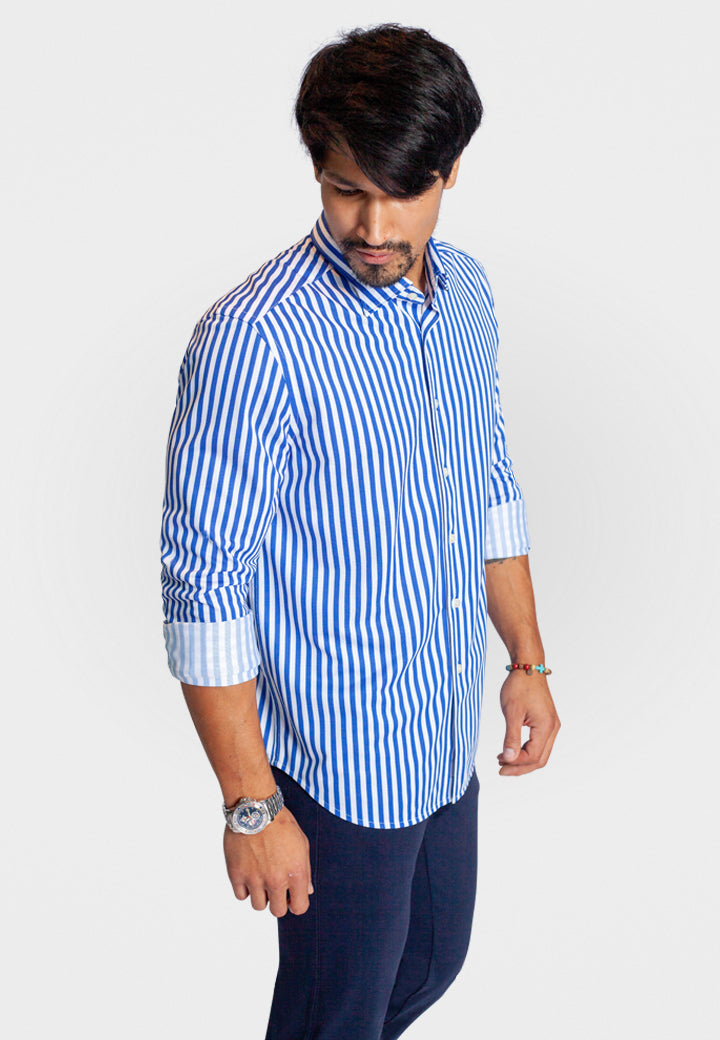 Mens Pinstriped Oxford Shirt