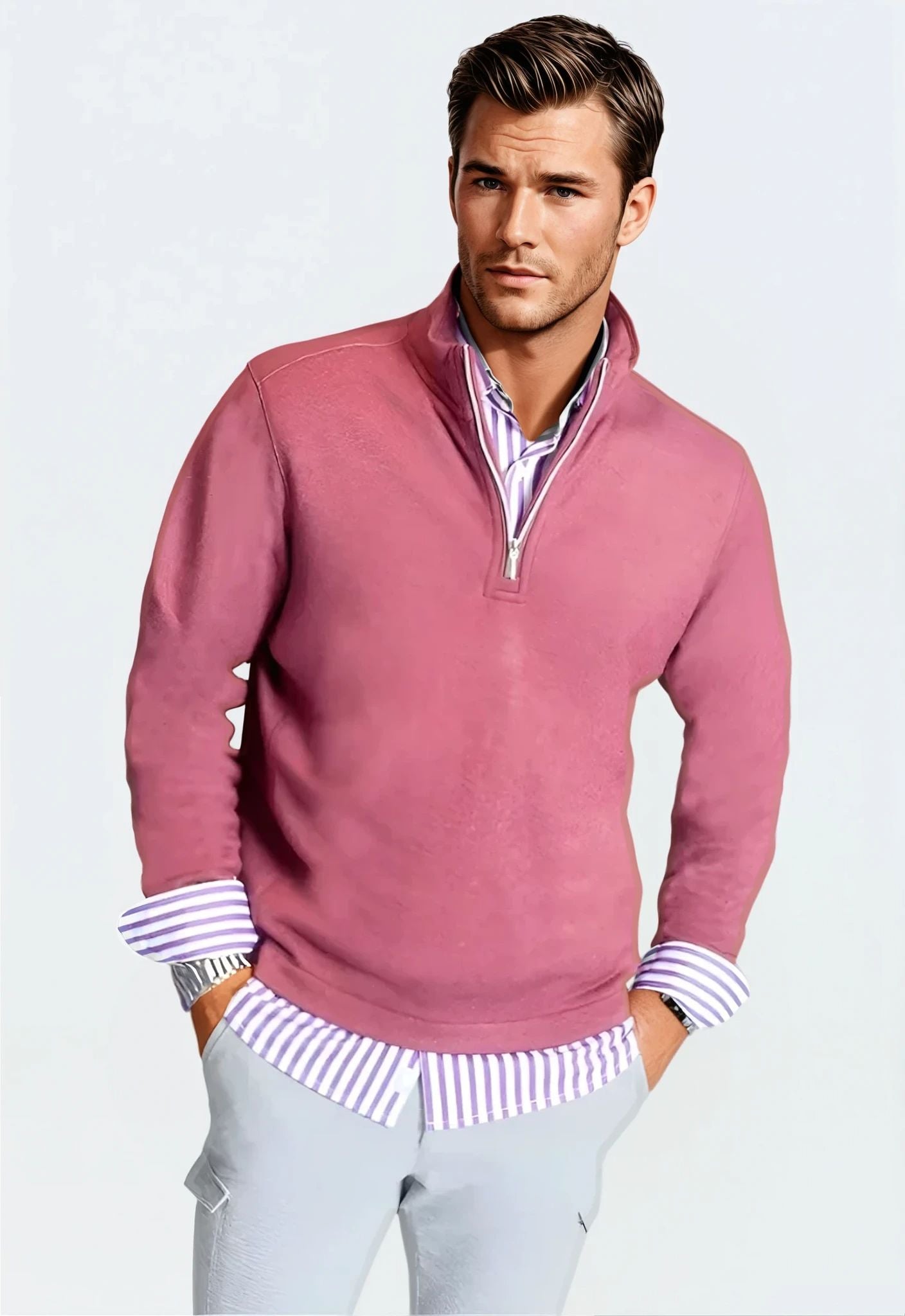 Mens Quarterzip - Wine