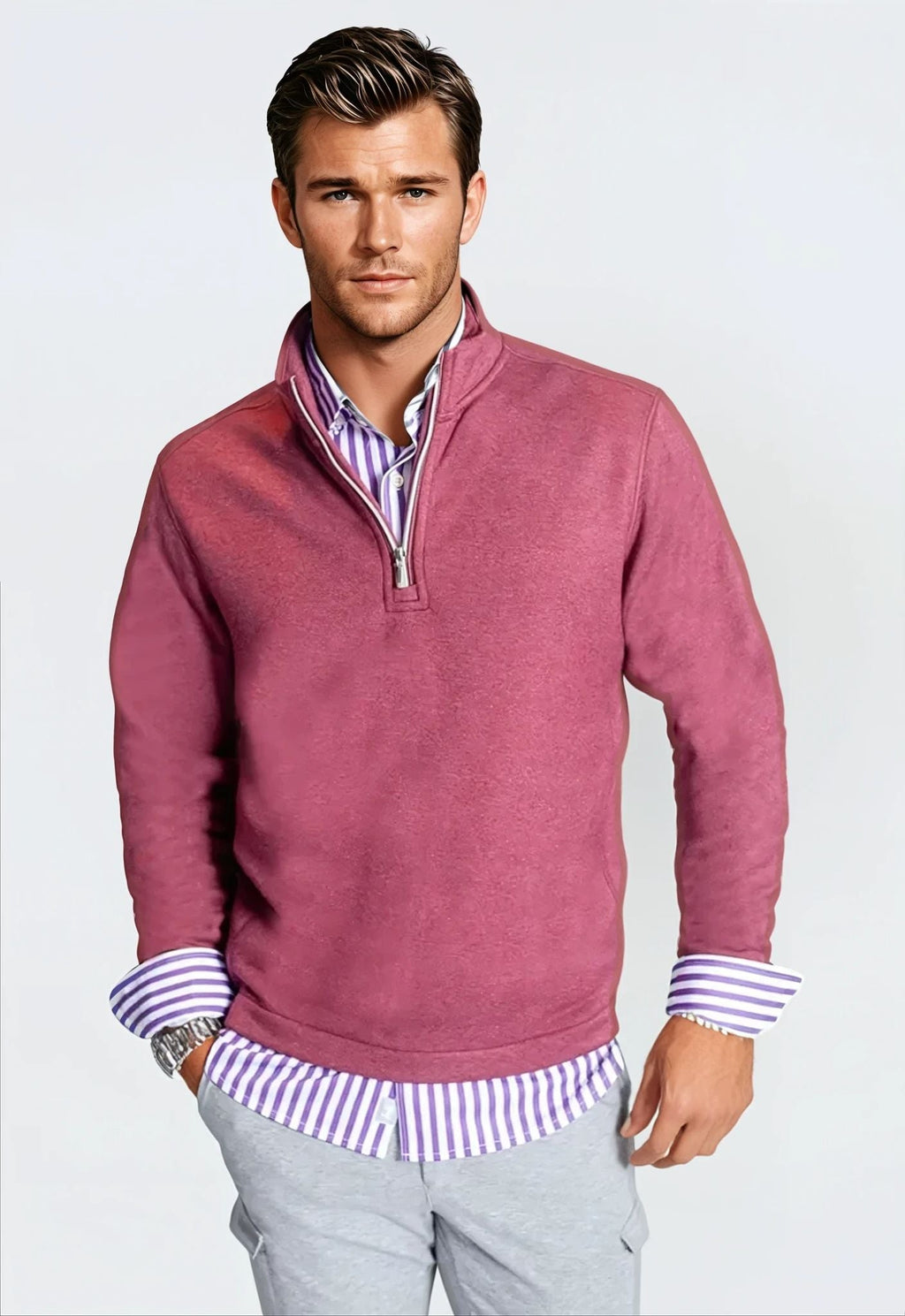 Mens Quarterzip - Wine