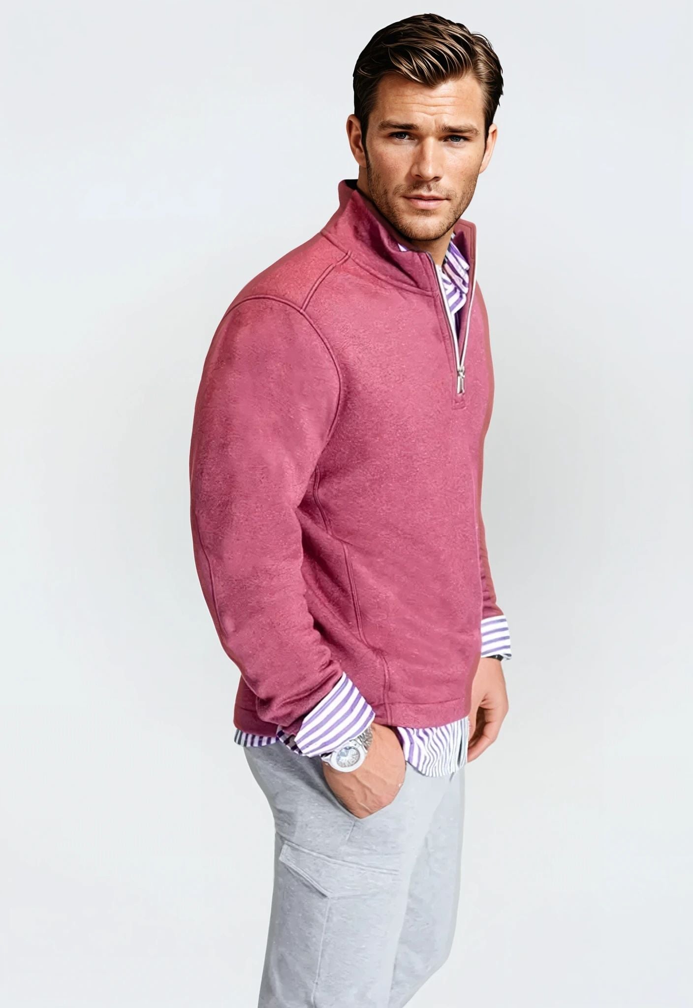 Mens Quarterzip - Wine