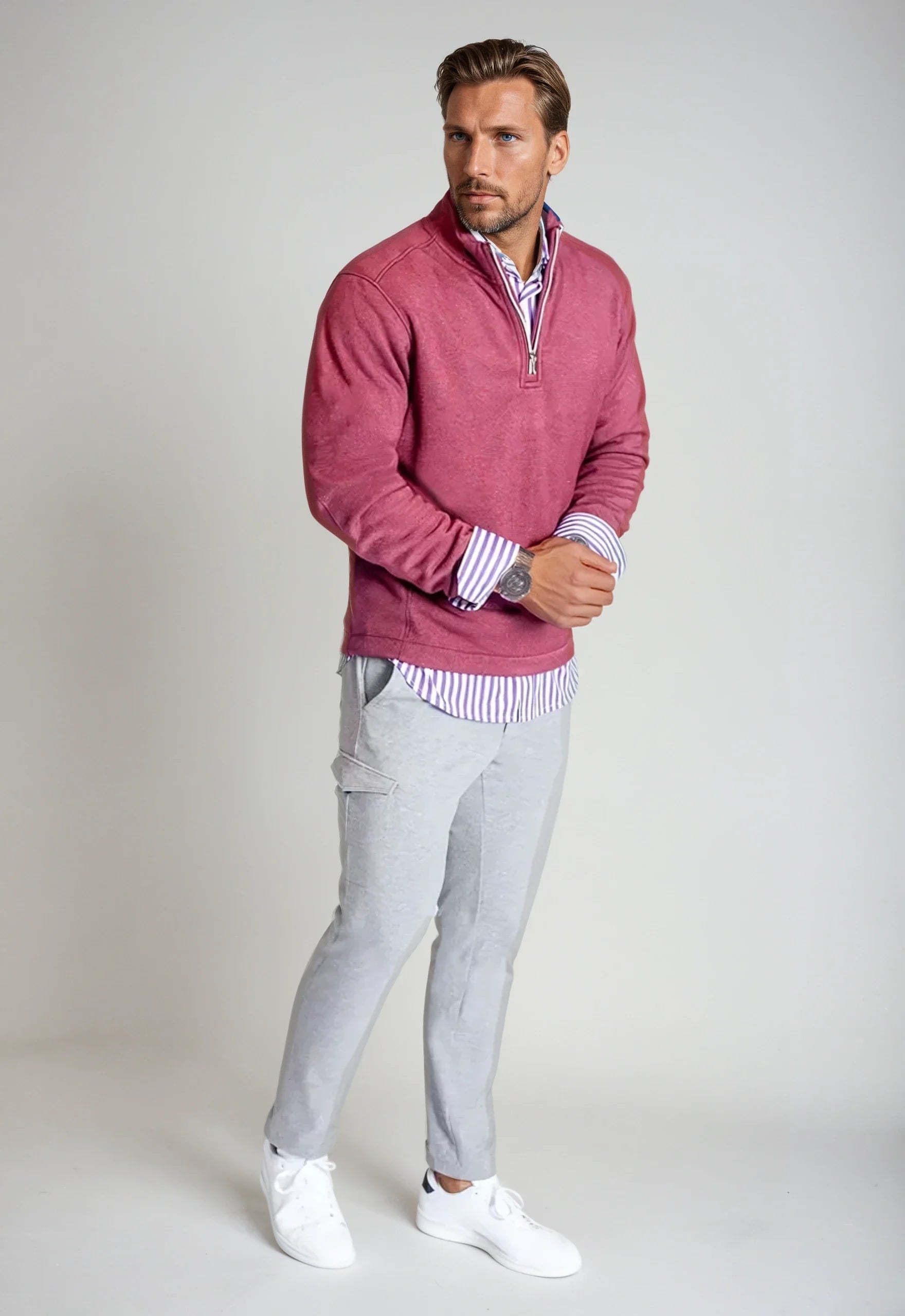 Mens Quarterzip - Wine