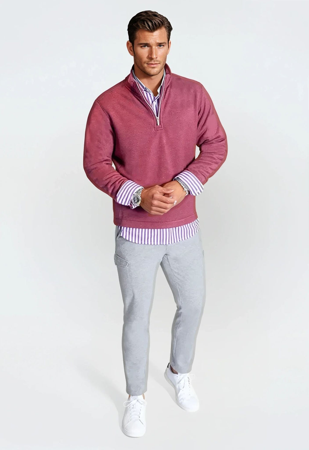 Mens Quarterzip - Wine