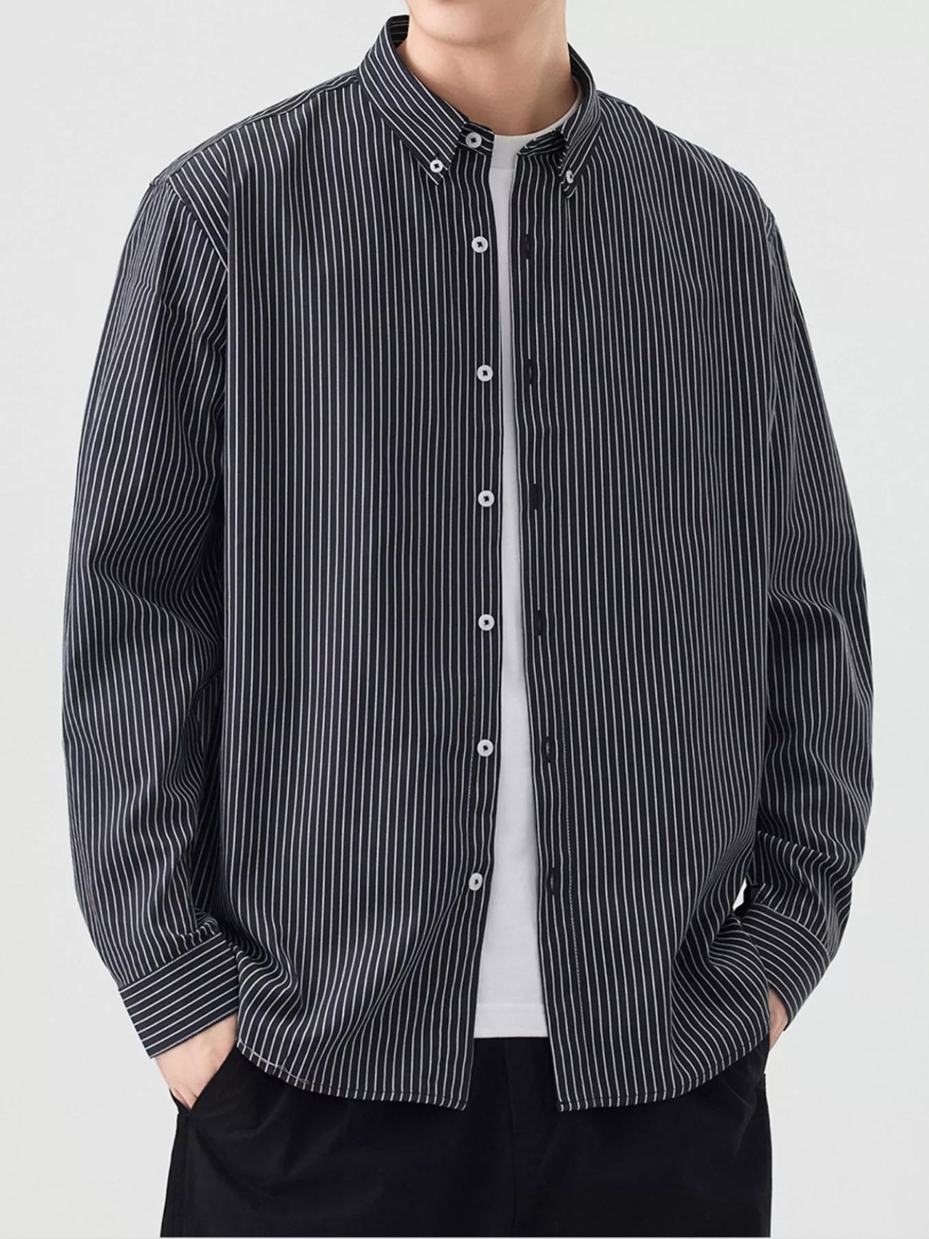 Mens Striped Oxford Shirt