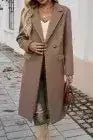Womens Lapel Collared Overcoat