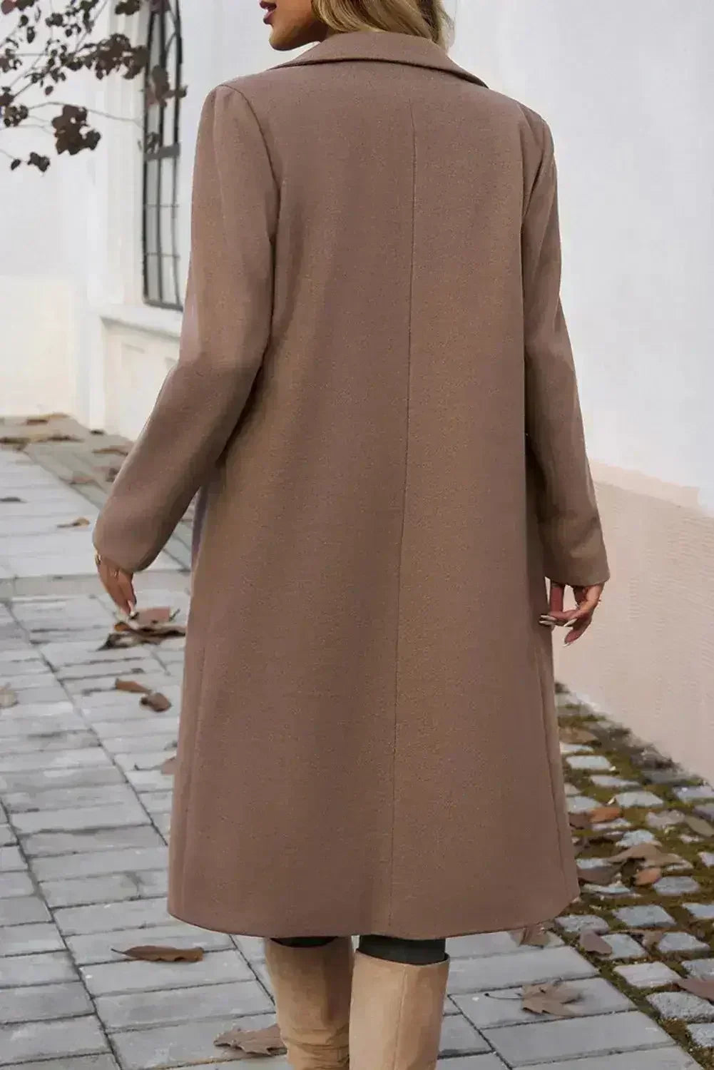 Womens Lapel Collared Overcoat