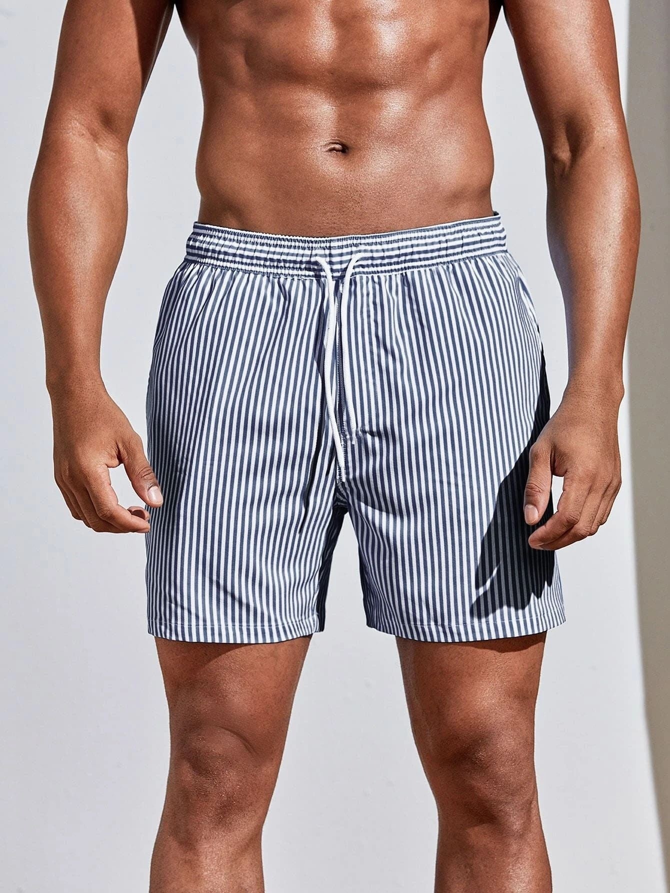 Mens Pinstriped Short