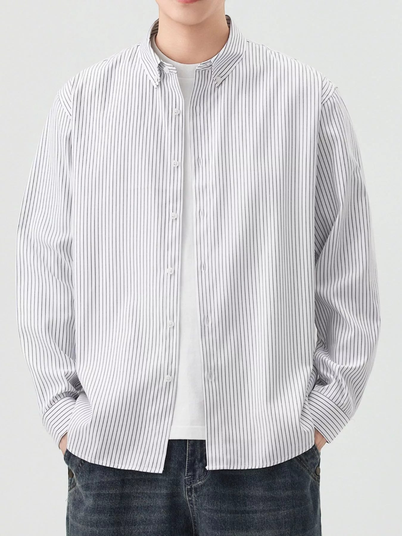 Mens Striped Oxford Shirt