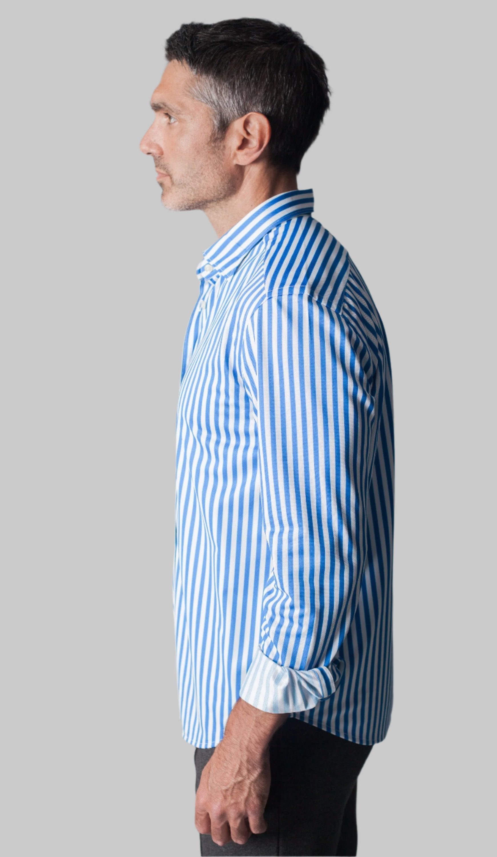 Mens Pinstriped Oxford Shirt