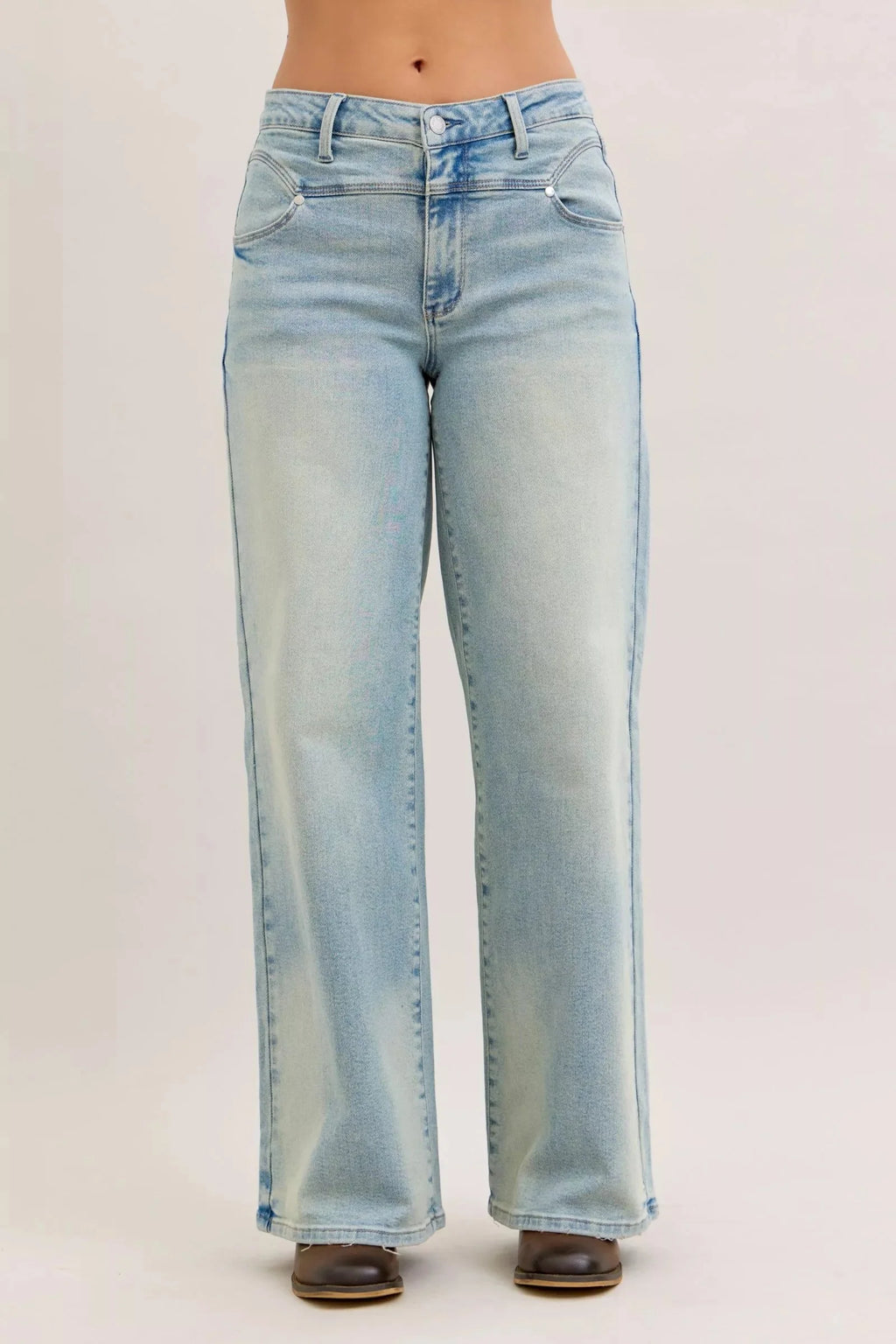 Womens High Waist Collar Jean